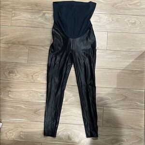 Black Women's maternity faux leather SPANX leggings XL